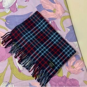 NWOT A.Santoni Knit Blue/Red Plaid Scarf
Unisex Size 56X16